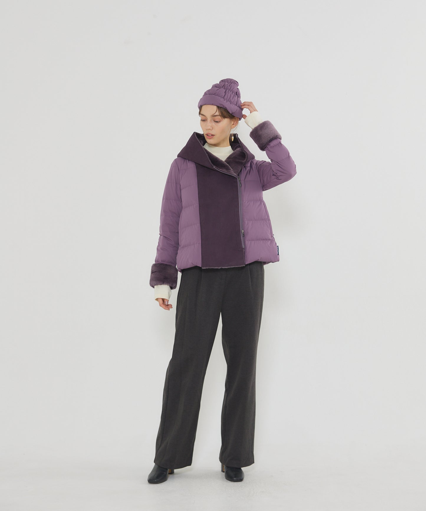 Fake Mouton Hood Jacket