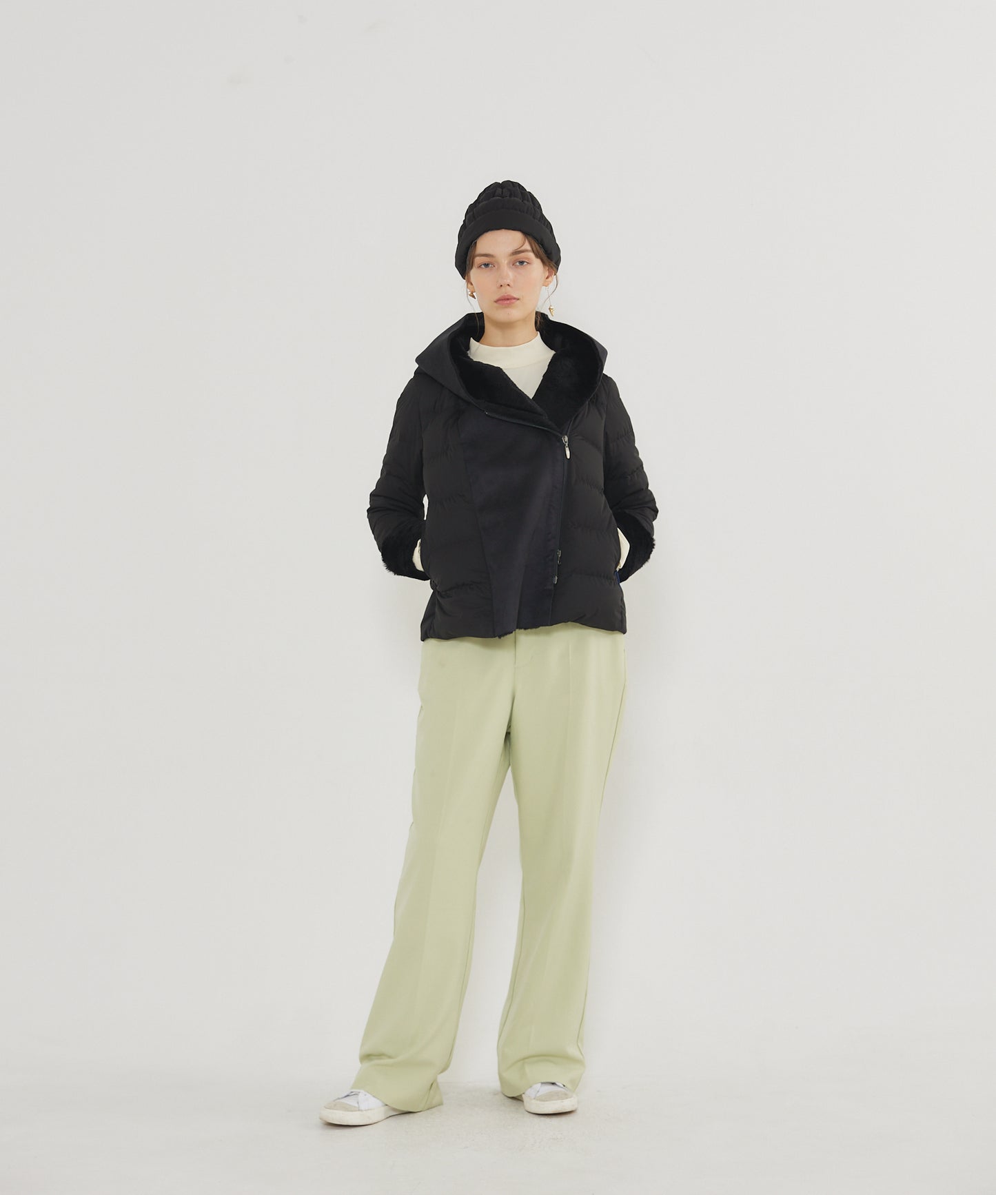 Fake Mouton Hood Jacket
