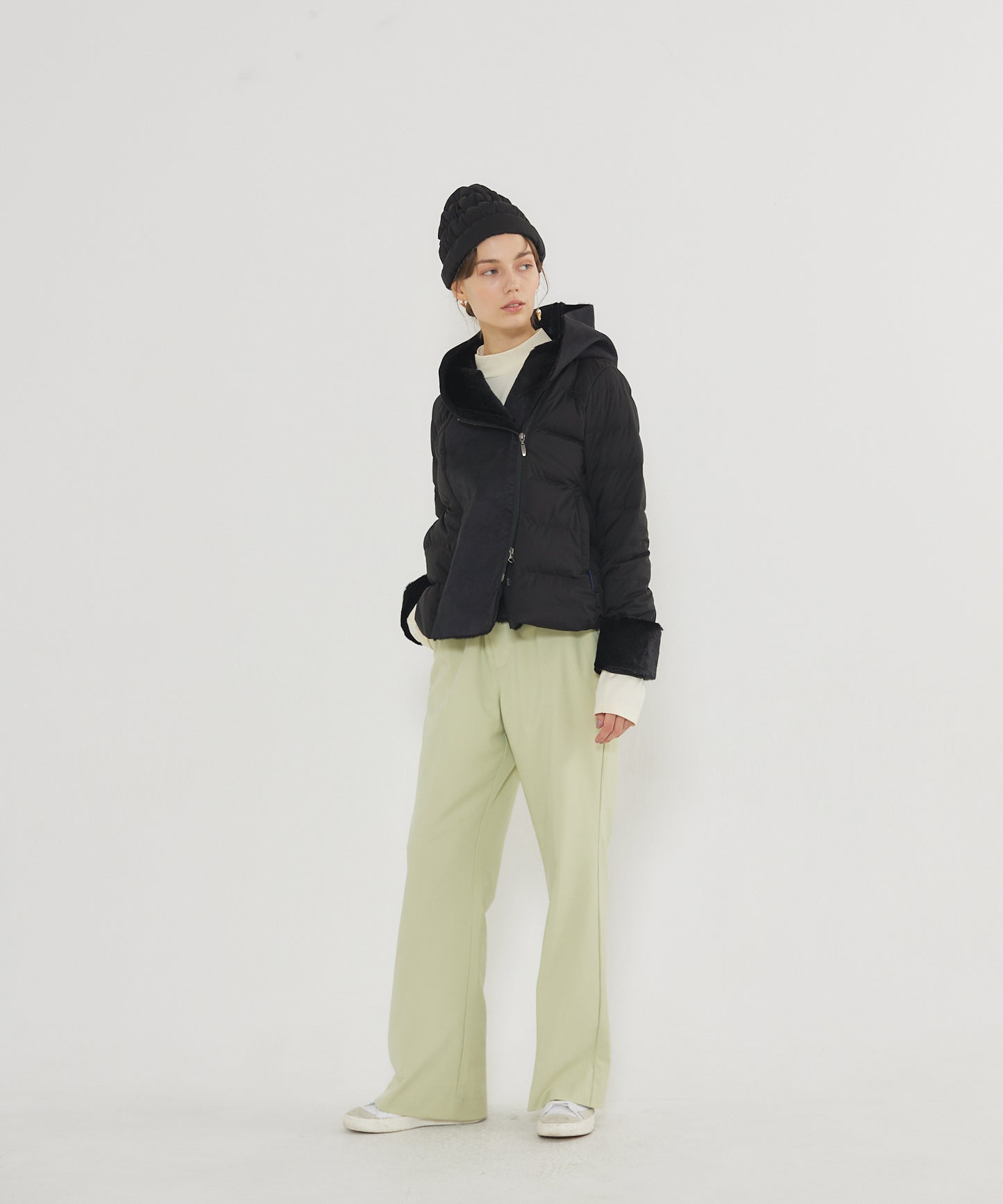 Fake Mouton Hood Jacket