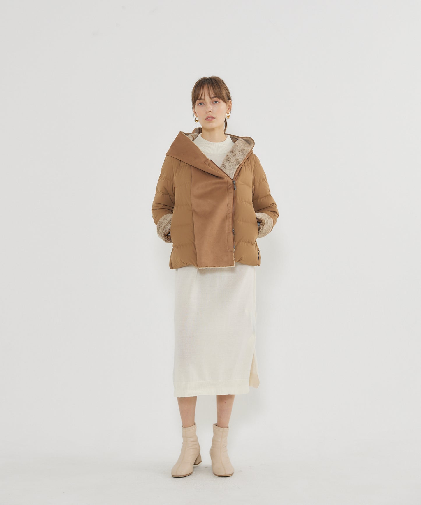 Fake Mouton Hood Jacket